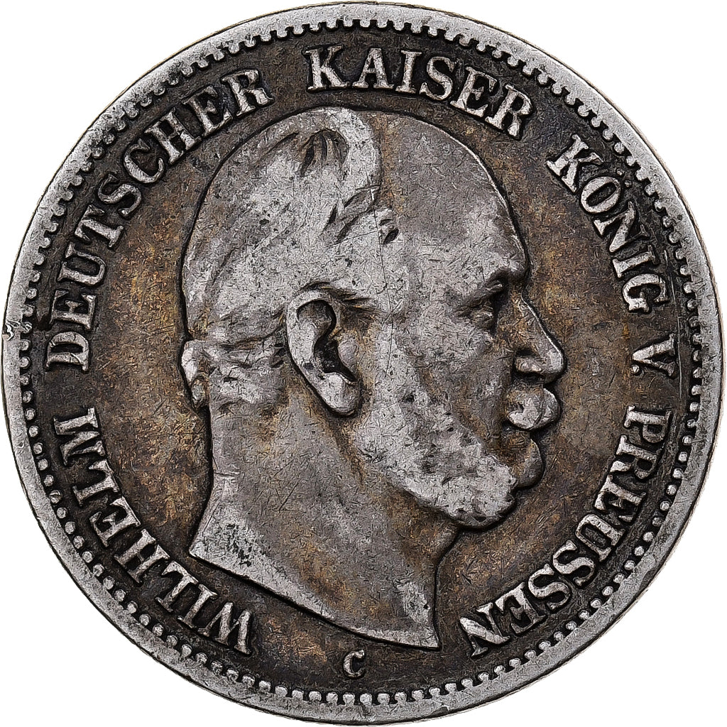 German States, PRUSSIA, Wilhelm I, 2 Mark, 1877, Frankfurt, Silver, VF(30-35)