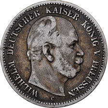 German States, PRUSSIA, Wilhelm I, 2 Mark, 1877, Frankfurt, Silver, VF(30-35)