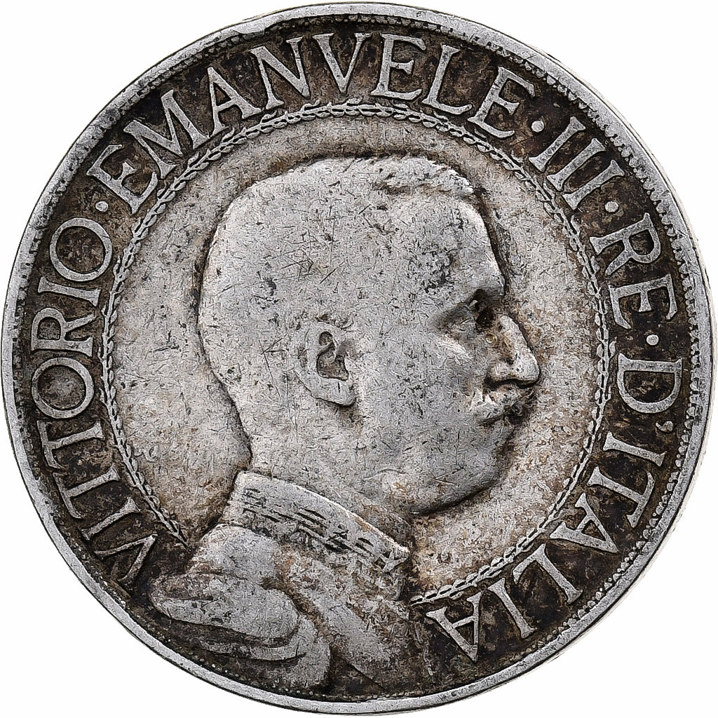 Moneda, Italia, Vittorio Emanuele III, 2 Lire, 1908, Rome, BC+, Plata, KM:46