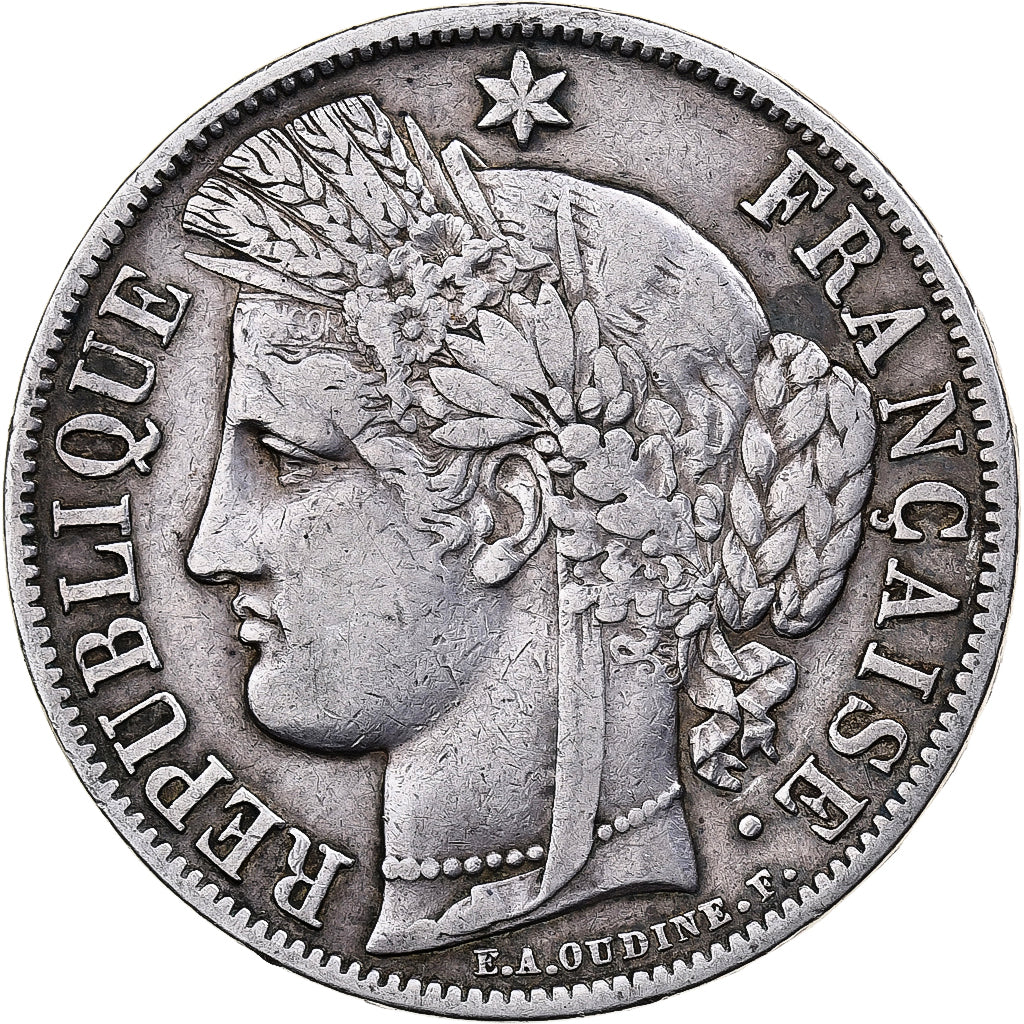 Coin, France, Cérès, 5 Francs, 1851, Paris, VF(30-35), Silver, KM:761.1