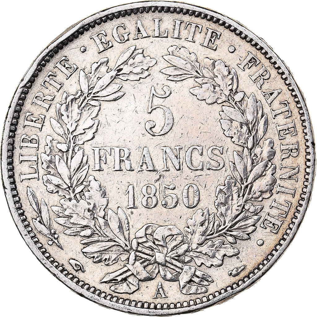 Coin, France, Cérès, 5 Francs, 1850, Paris, VF(30-35), Silver, KM:761.1