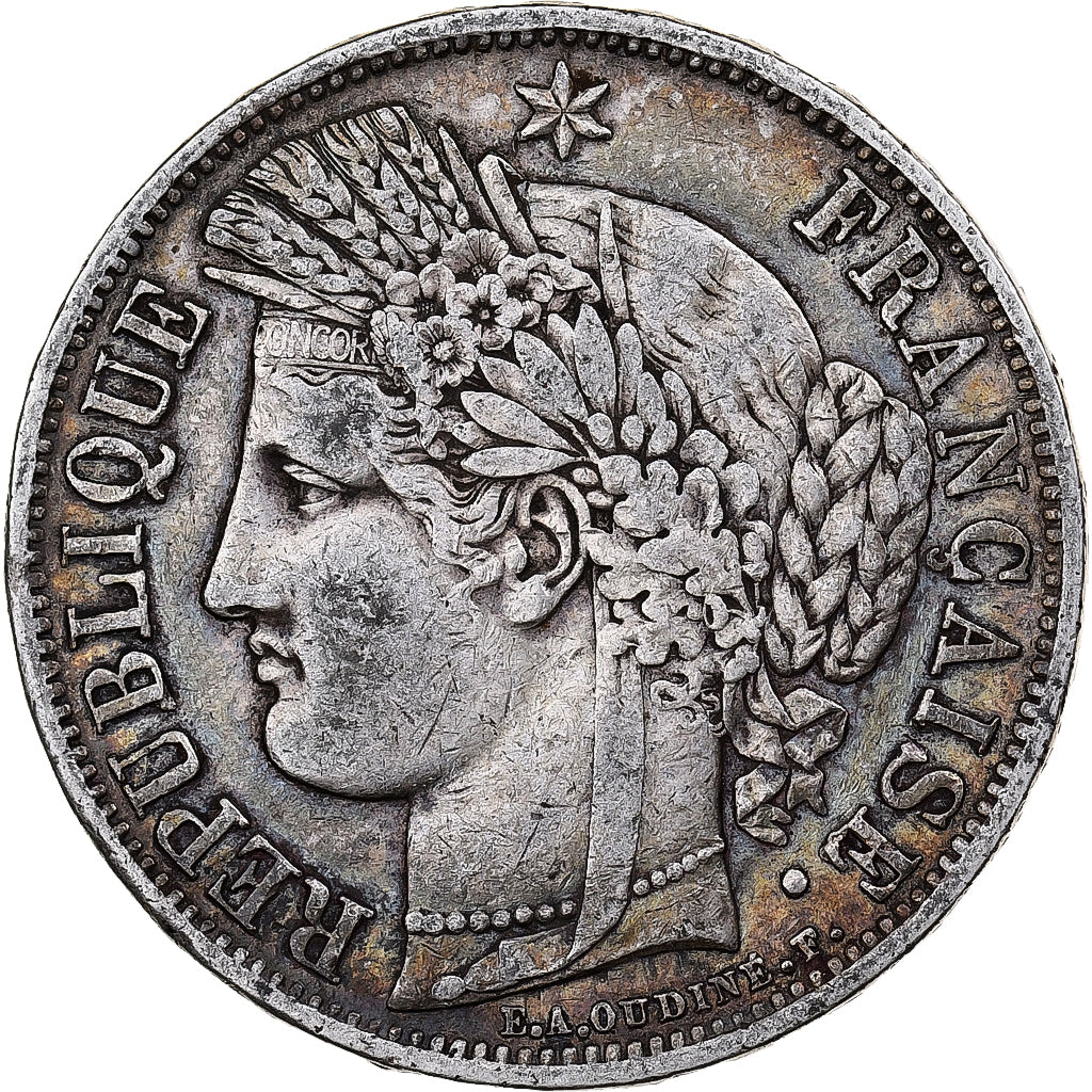 Munten, Frankrijk, Cérès, 5 Francs, 1849, Strasbourg, FR+, Zilver, KM:761.2