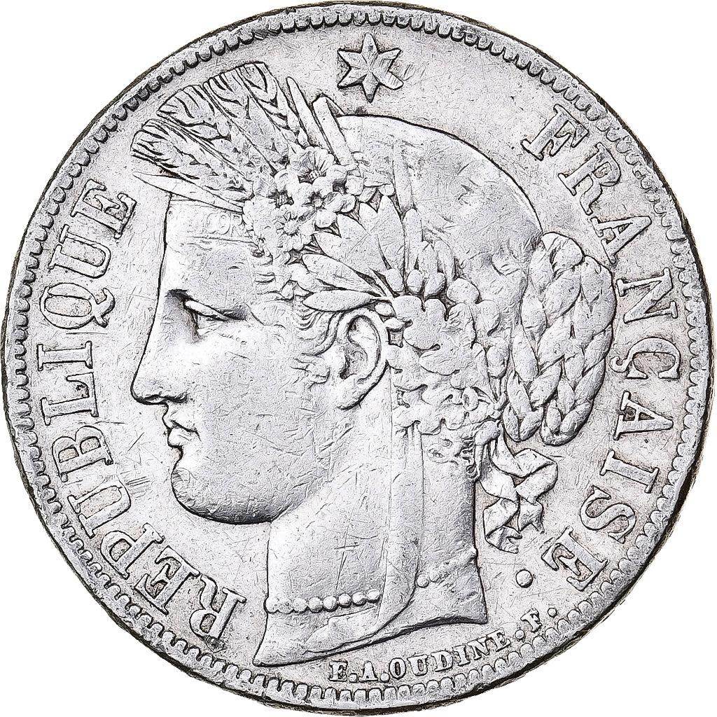 Munten, Frankrijk, Cérès, 5 Francs, 1851, Paris, FR+, Zilver, KM:761.1