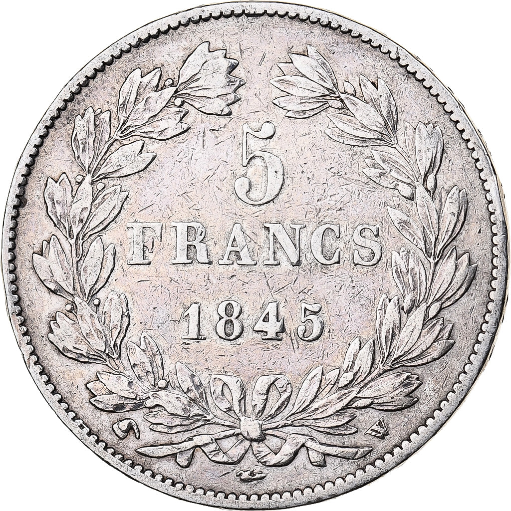 Moneta, Francja, Louis-Philippe, 5 Francs, 1845, Lille, VF(30-35), Srebro