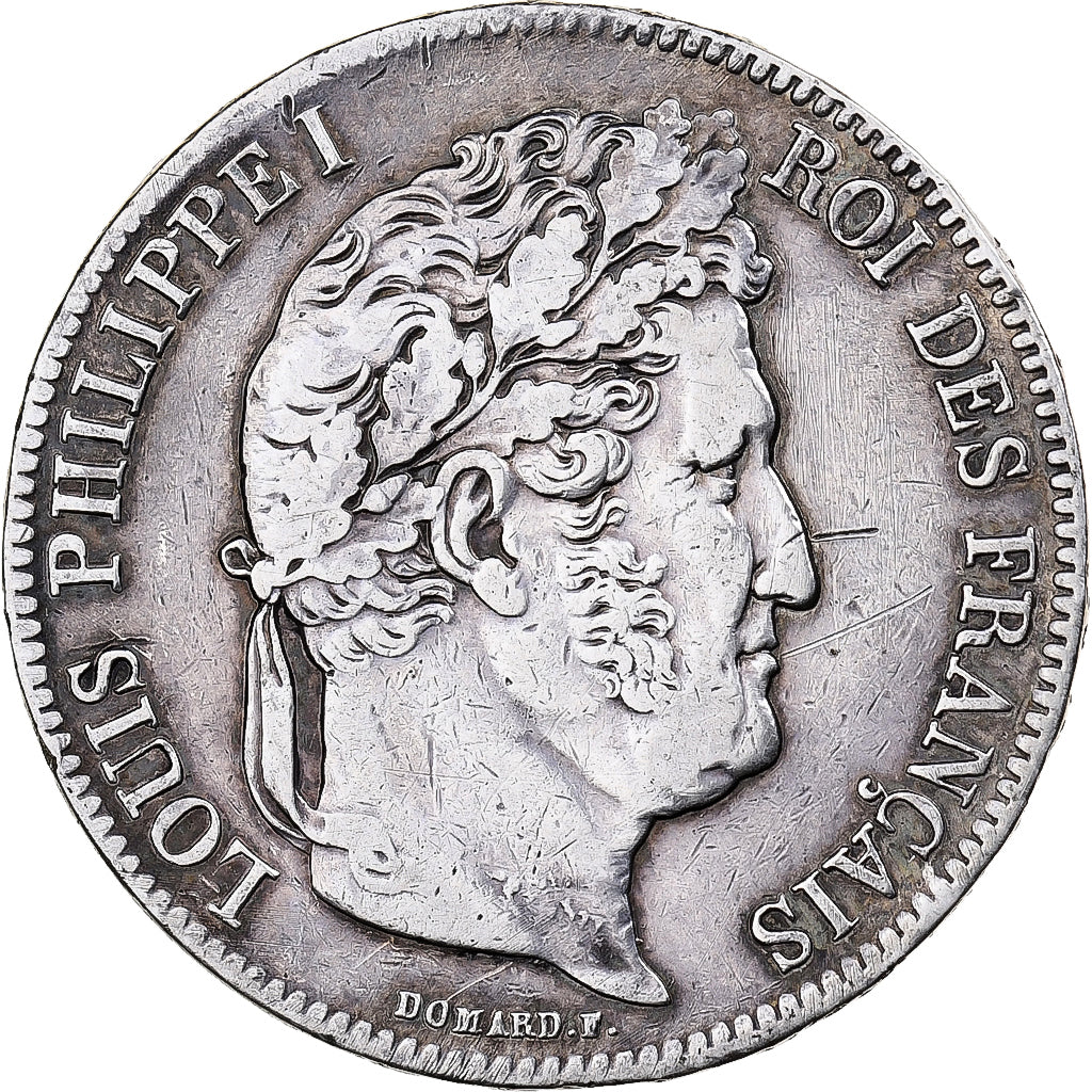 Moneta, Francia, Louis-Philippe, 5 Francs, 1839, Lille, MB+, Argento, KM:749.13