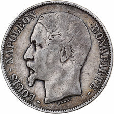 Moneta, Francia, Napoléon III, 5 Francs, 1852, Paris, MB+, Argento, KM:773.1