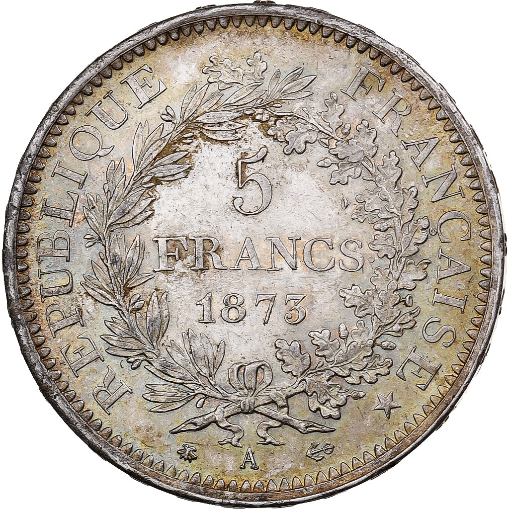 France, 5 Francs, Hercule, 1873, Paris, Silver, AU(55-58), Gadoury:745a