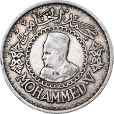 Morocco, Mohammed V, 500 Francs, 1956, Paris, Silver, EF(40-45), KM:54
