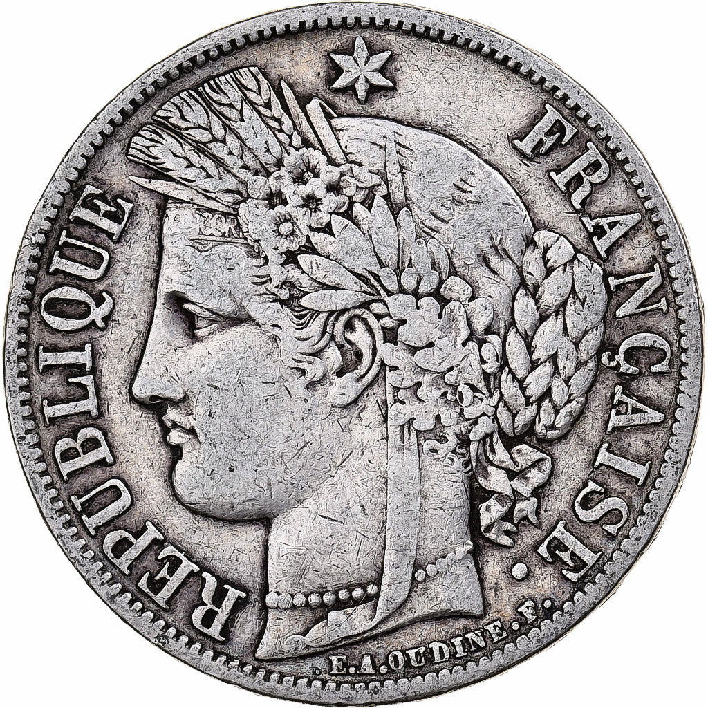 Coin, France, Cérès, 5 Francs, 1851, Paris, VF(30-35), Silver, KM:761.1