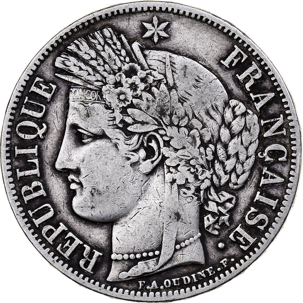 Coin, France, Cérès, 5 Francs, 1849, Paris, VF(30-35), Silver, KM:761.1