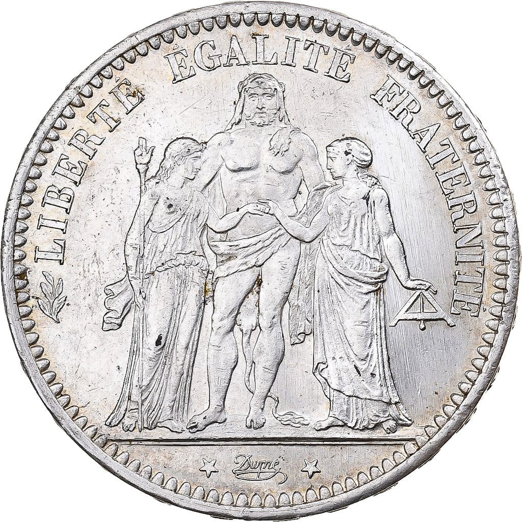 Moneta, Francja, Hercule, 5 Francs, 1873, Paris, MS(60-62), Srebro, KM:820.1