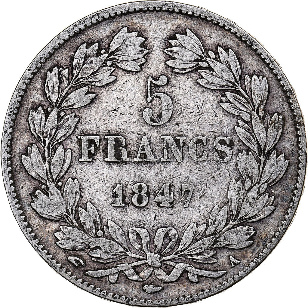 Frankreich, 5 Francs, Louis-Philippe, 1847, Paris, Silber, S+, Gadoury:678a