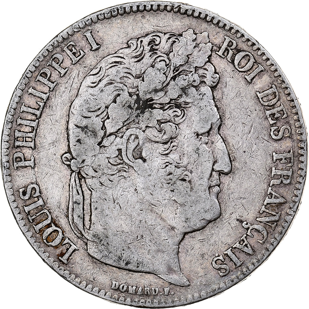 Munten, Frankrijk, Louis-Philippe, 5 Francs, 1837, Rouen, FR+, Zilver, KM:749.2
