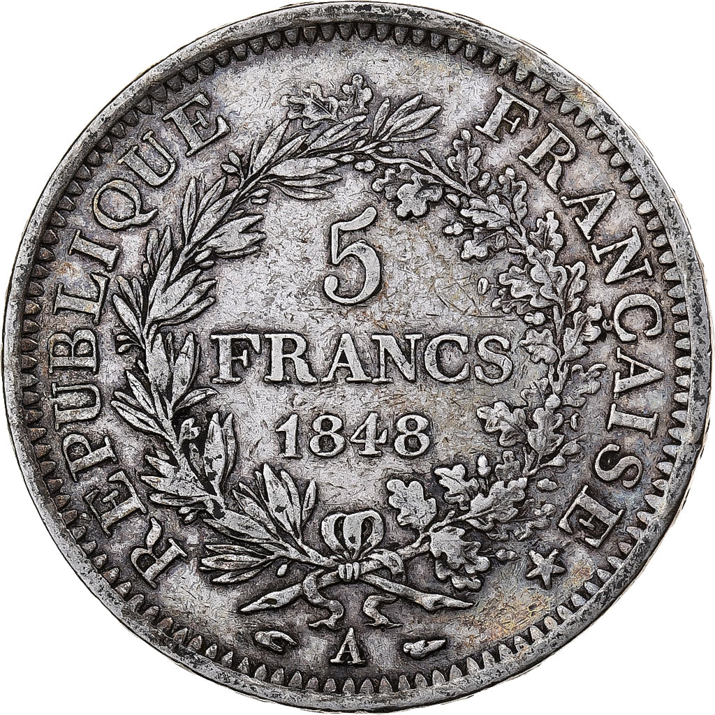 France, 5 Francs, Hercule, 1848, Paris, Silver, EF(40-45), KM:756.1