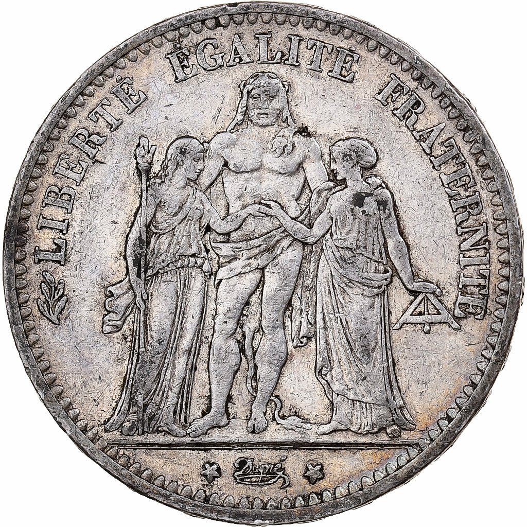 Munten, Frankrijk, Hercule, 5 Francs, 1876, Bordeaux, ZF, Zilver, KM:820.2