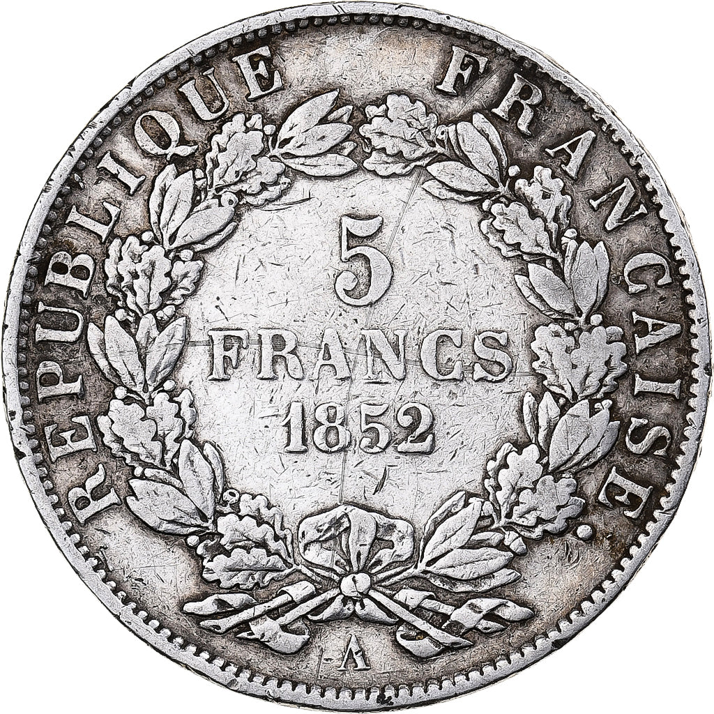 Deuxième République, 5 Francs 1852 A, KM 773.1