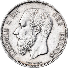 Coin, Belgium, Leopold II, 5 Francs, 5 Frank, 1876, AU(50-53), Silver, KM:24