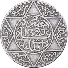 Morocco, 'Abd al-Aziz, 1/4 Rial, 2-1/2 Dirhams, 1902, London, EF(40-45), Silver