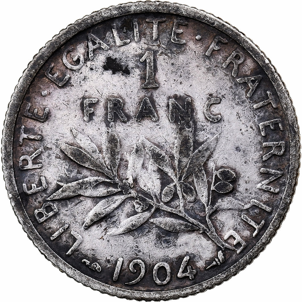 Monnaie, France, Semeuse, Franc, 1904, TB+, Argent, KM:844.1, Gadoury:467