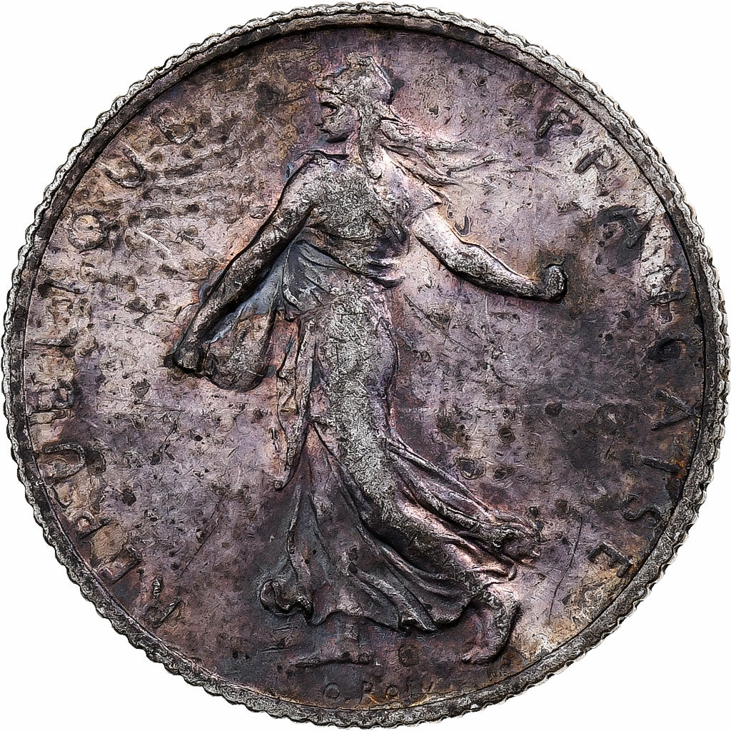 Francia, Semeuse, Franc, 1912, Paris, BB, Argento, KM:844.1