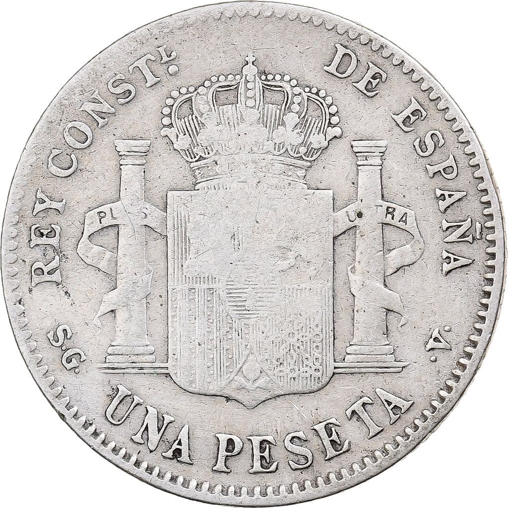Spanje, Alfonso XIII, 1 Peseta, 1899, vega, Zilver, FR+, KM:706