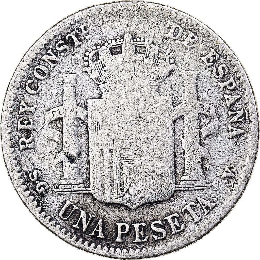 Spanien, Alfonso XIII, 1 Peseta, 1899, vega, Silber, SGE+, KM:706