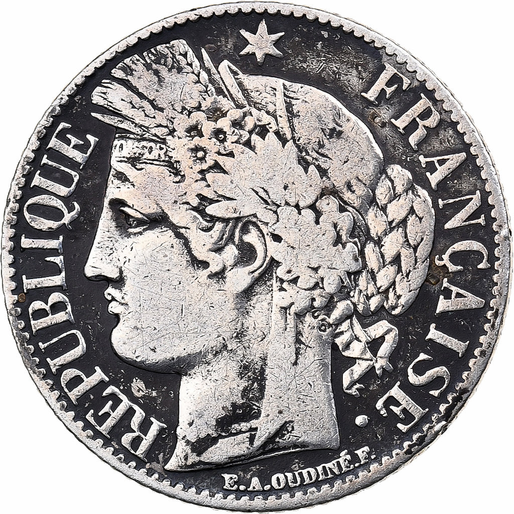 França, 1 Franc, 1888, Paris, Prata, VF(30-35), Gadoury:465a, KM:822.1