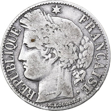 Moeda, França, Cérès, Franc, 1872, Bordeaux, F(12-15), Prata, KM:822.2