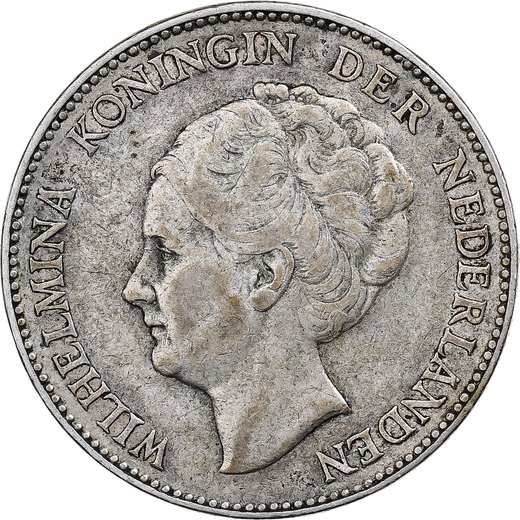 Moneta, Holandia, Wilhelmina I, Gulden, 1930, VF(30-35), Srebro, KM:161.1
