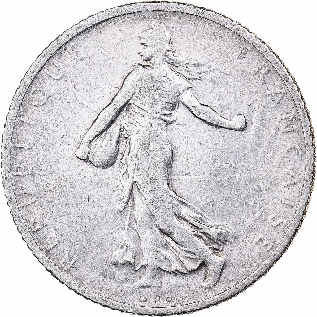 Moneta, Francia, Semeuse, Franc, 1909, Paris, 1 Franc, MB, Argento, KM:844.1