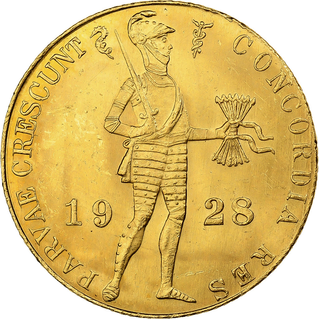 Moneda, Países Bajos, Wilhelmina I, Ducat, 1928, Utrecht, EBC+, Oro, KM:83.1a