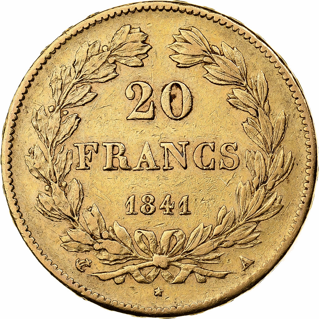 Frankreich, Louis-Philippe, 20 Francs, 1841, Paris, EF(40-45), Gold, KM:750.1
