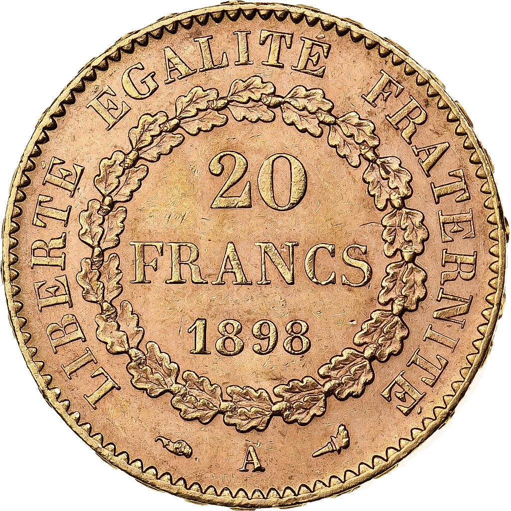 France, Génie, 20 Francs, 1898, Paris, SUP, Or, KM:825, Gadoury:1063