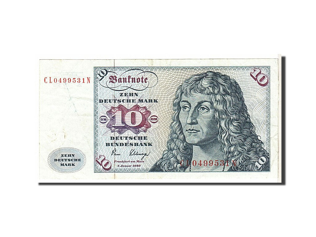 Geldschein, Bundesrepublik Deutschland, 10 Deutsche Mark, 1980, KM:31c, SS