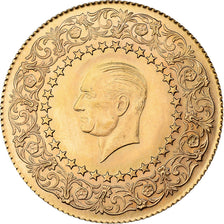 Turkey, Mustafa Kemal Atatürk, 100 Kurush, 1970, Gold, AU(55-58), KM:872