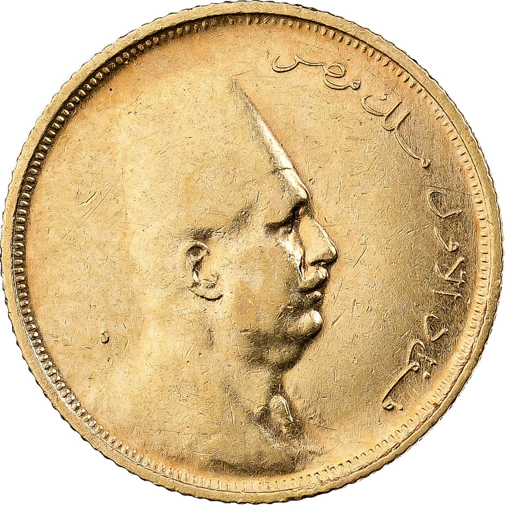 Coin, Egypt, Fuad I, 20 Piastres, 1923, British Royal Mint, MS(60-62), Gold
