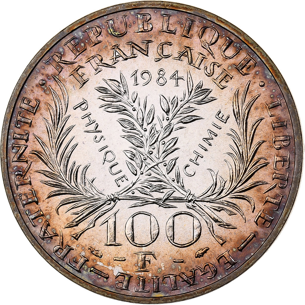 Moeda, França, 100 Francs, 1984, MS(65-70), Prata, KM:E129, Gadoury:899
