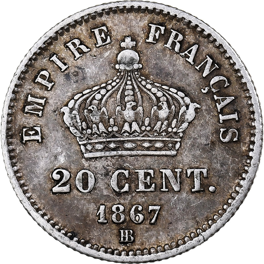 Coin, France, Napoleon III, Napoléon III, 20 Centimes, 1867, Strasbourg