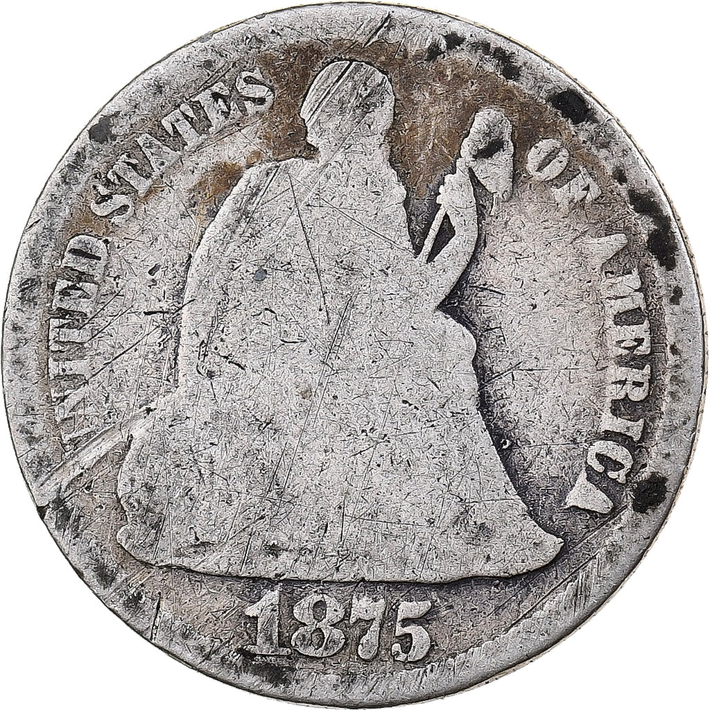 États-Unis, Seated Liberty Dime, Dime, 1875, U.S. Mint, Philadelphia