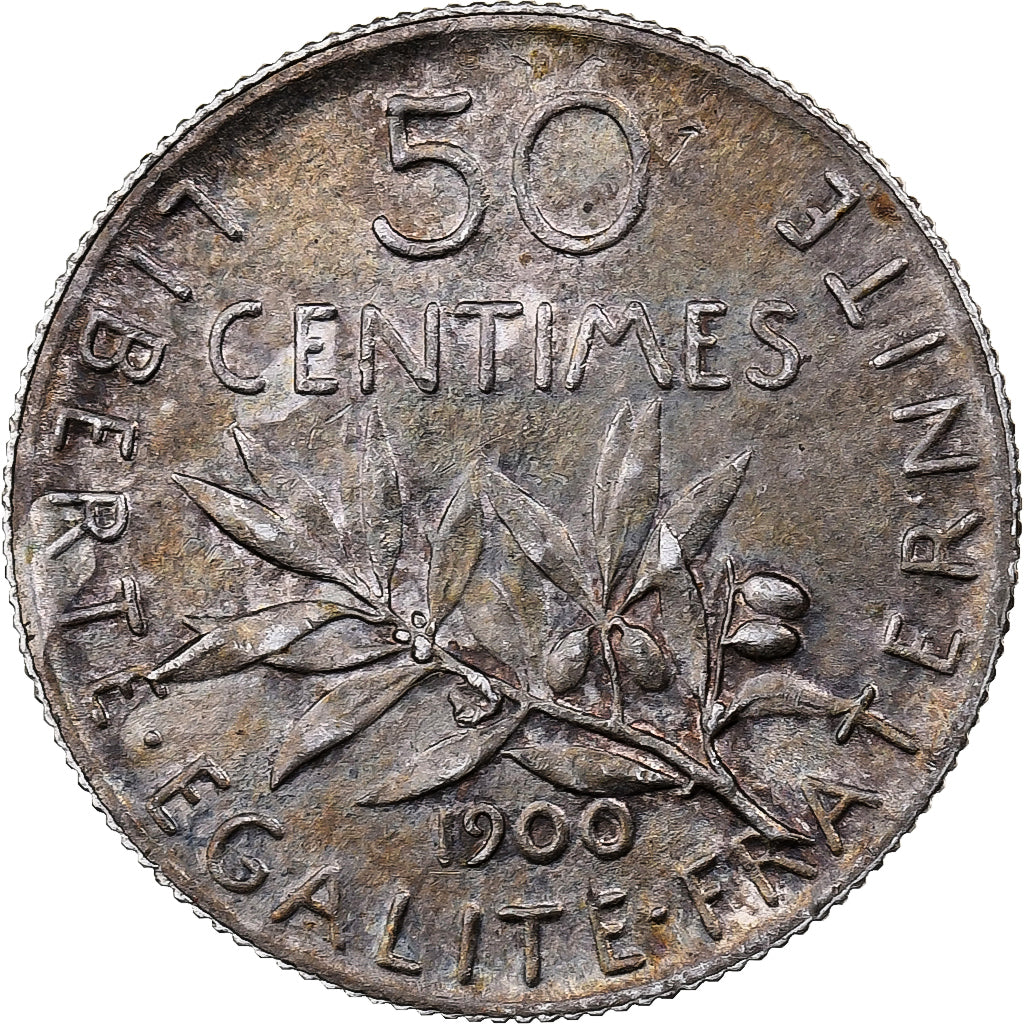 Coin, France, Semeuse, 50 Centimes, 1900, Paris, AU(50-53), Silver, KM:854