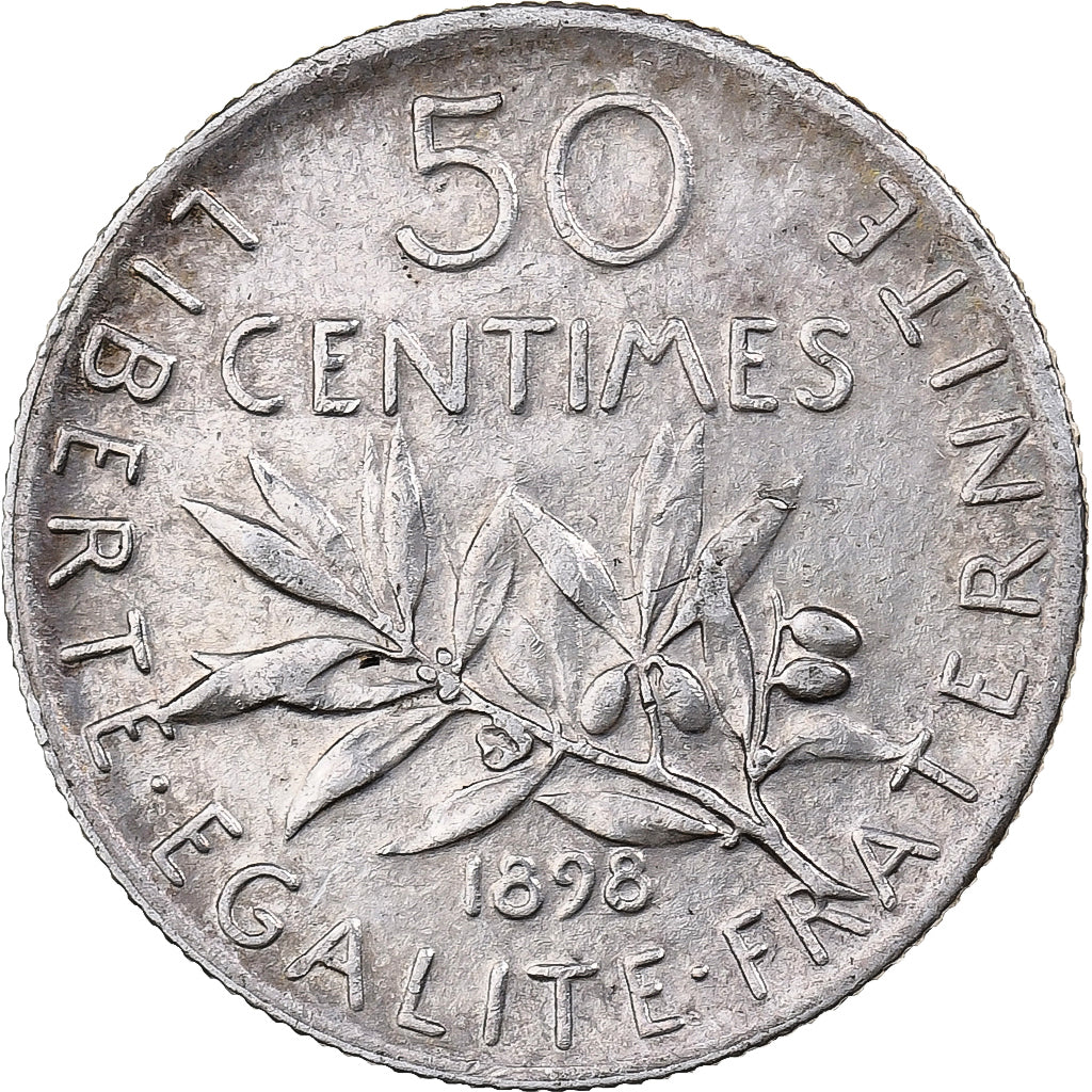 Coin, France, Semeuse, 50 Centimes, 1898, Paris, VF(30-35), Silver, KM:854