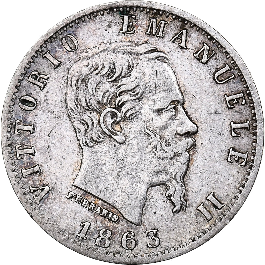 Włochy, Vittorio Emanuele II, 20 Centesimi, 1863, Milan, Srebro, EF(40-45)
