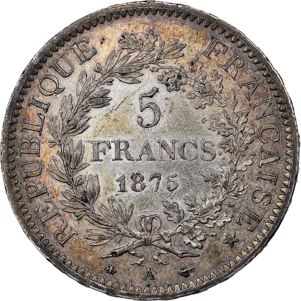 France, Hercule, 5 Francs, 1875, Paris, AU(50-53), Silver, KM:820.1