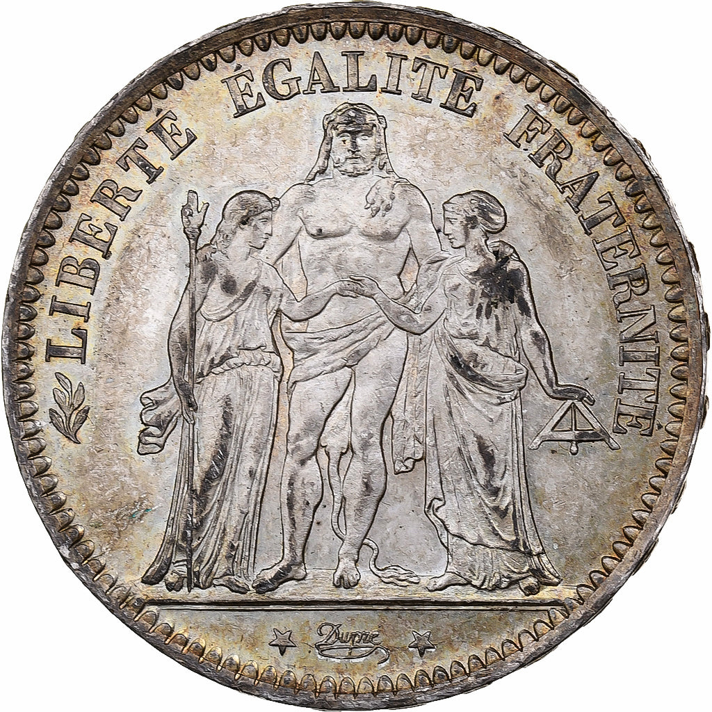 Frankrijk, 5 Francs, Hercule, 1873, Paris, Zilver, ZF+, Gadoury:745a, KM:820.1