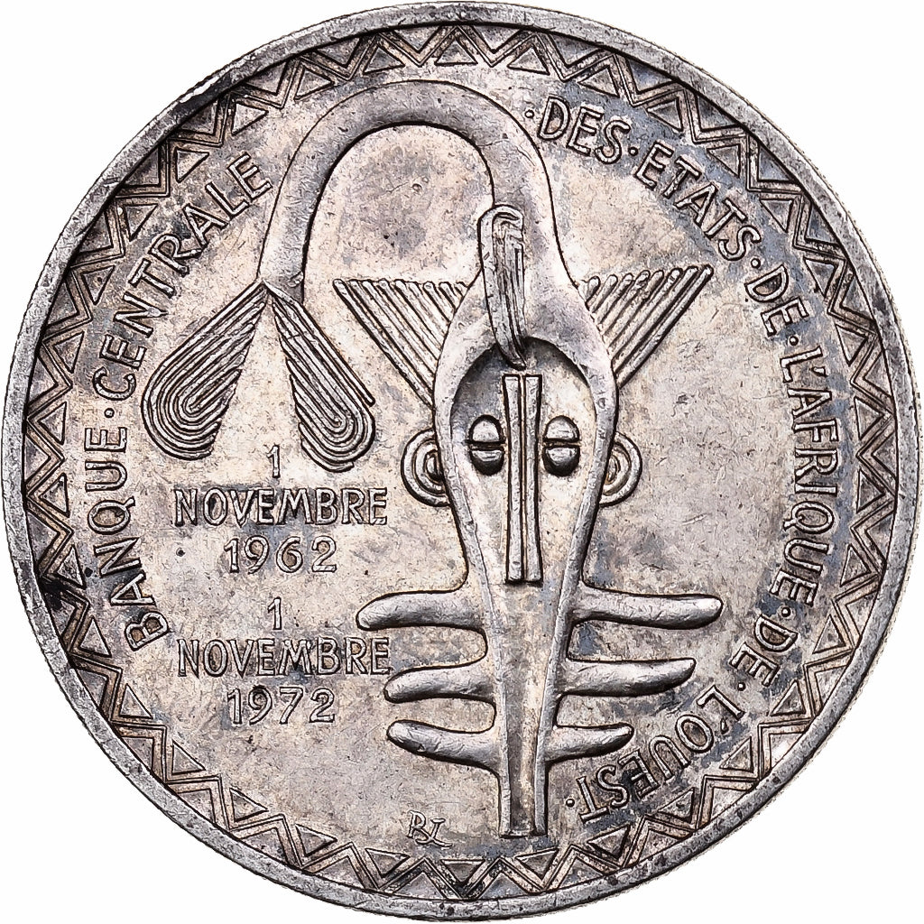 West African States, 500 Francs, 1972, Monnaie de Paris, Silver, AU(55-58)