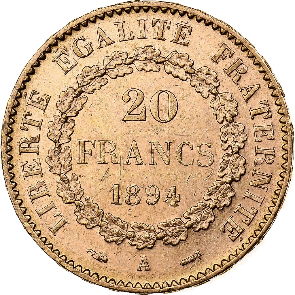 Monnaie, France, Génie, 20 Francs, 1894, Paris, TTB+, Or, Gadoury:1063, KM:825