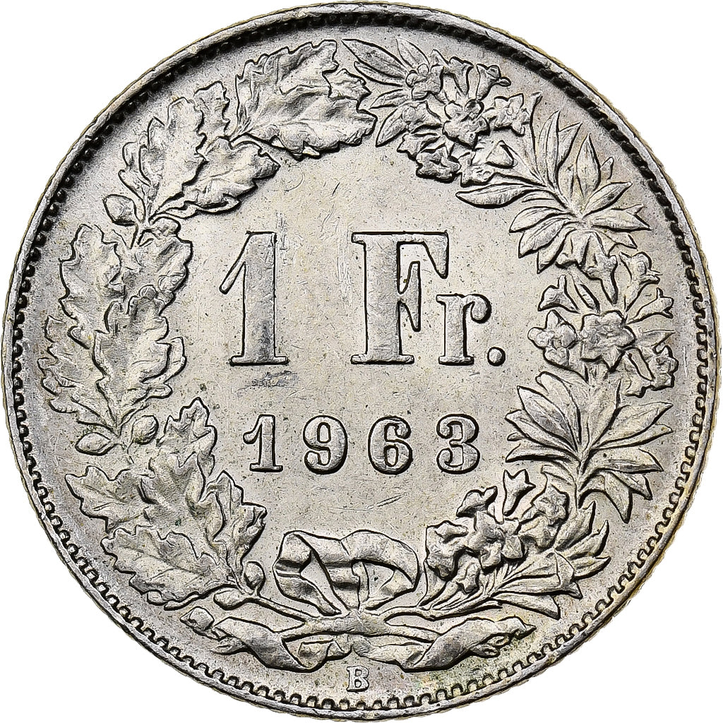 Moneta, Szwajcaria, Franc, 1963, Bern, EF(40-45), Srebro, KM:24