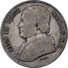 ITALIAN STATES, PAPAL STATES, Pius IX, 20 Baiocchi, 1865, Rome, Silver