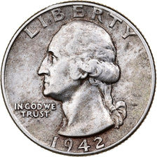 United States, Quarter, Washington Quarter, 1942, U.S. Mint, Silver, AU(50-53)