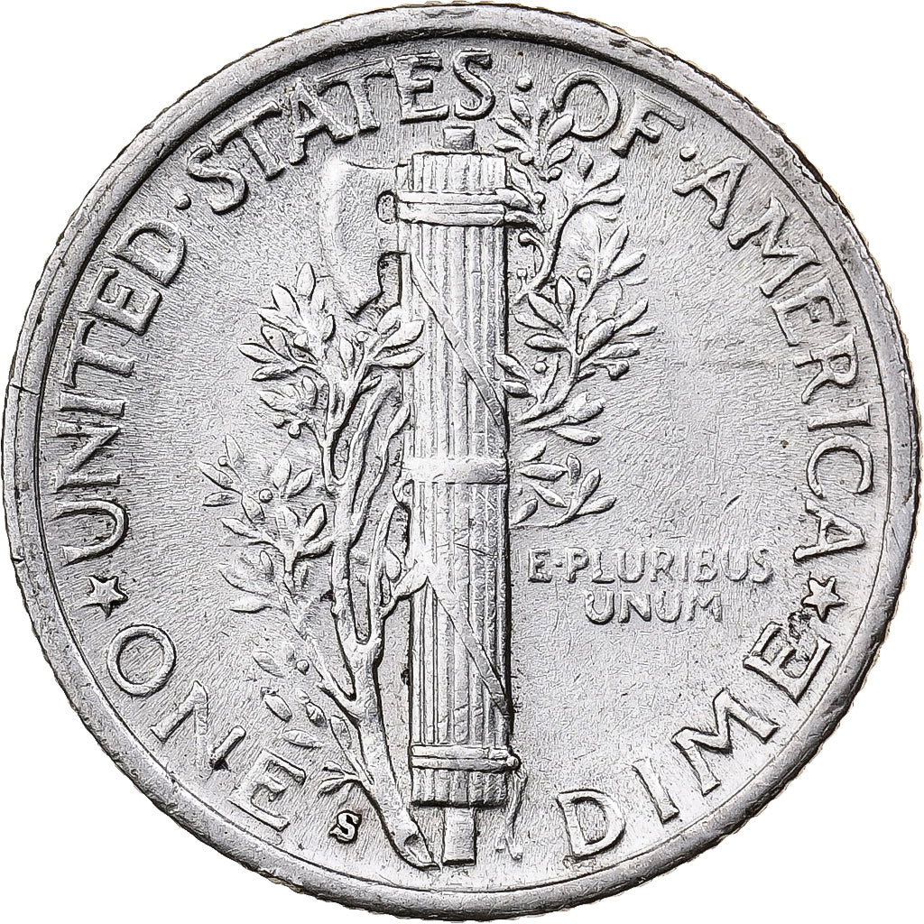 UNITED STATES, Mercury Dime, Dime, 1940, U.S. Mint, KM #140, EF(40-45), Silver,.